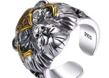 Sygnet lew srebro 925 srebro Pruba luksusowy