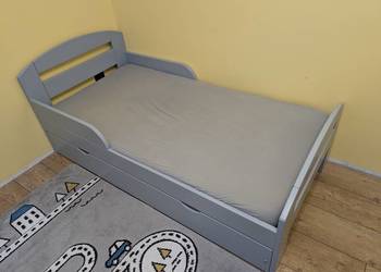Łóżko dziecięce 160x80, szare drewno