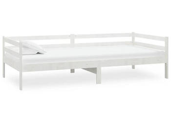 Łóżko dzienne z materacem białe drewno sosnowe 90x200 cm WM-3083565