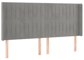 Zagłówek uszak jasnoszary 203x16x118/128 cm aksamit WM-3119884