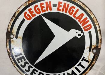 Niemiecka tablica/ szyld emaliowany, II WŚ, MESSERSCHMITT