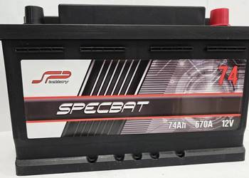 Akumulator 74Ah 670A SPECBAT  PRAWY PLUS wysoki