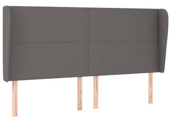 Zagłówek uszak szary 163x23x118/128 cm sztuczna skóra WM-3117776