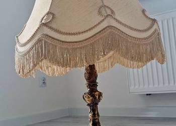 Stara Ciężka Piękna Mosiężna Lampa Gabinetowa Neorokoko Vintage