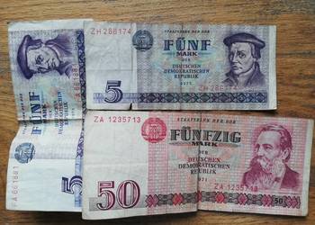 Banknoty DDR 5, 50 Marek