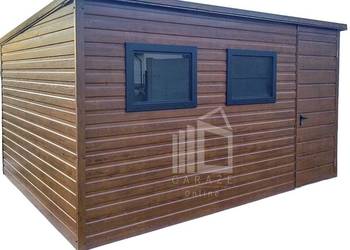 Schowek - Domek Ogrodowy 4x3m - Drzwi - 2x Okno - Drewnopodobny ID555