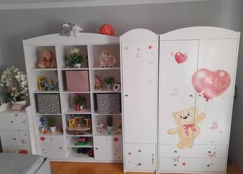 Zestaw mebli dziecięcych HAPPY BABIES | Miś z balonami | Pokój dziewczynki