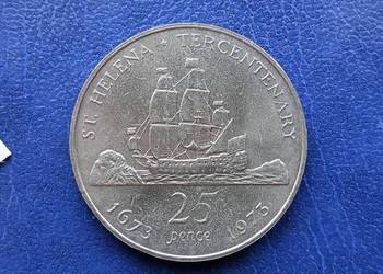 Stare monety 25 pens 1973 Wyspy św Heleny