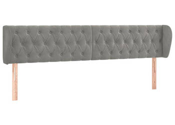 Zagłówek uszak jasnoszary 183x23x78/88 cm aksamitny WM-3117540