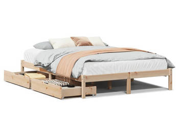 Rama łóżka bez materaca lite drewno sosnowe 140x190 cm WM-3301428