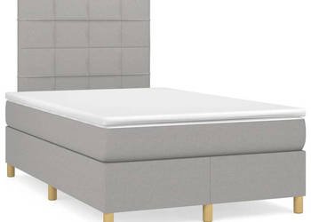 Łóżko kontynentalne z materacem jasnoszare tkanina 120x200 cm WM-3142321