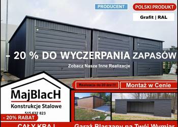 GRAFITOWY Pojedynczy Garaż Blaszany Jednospadowy | GARAŻE  – Maj-Blach