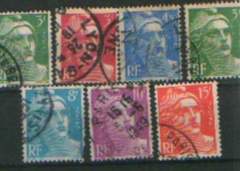 Zn. Francja Mi 791, 2, 7, 800, 2, 3, 5 kas 1947