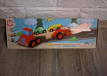 Klocki drewniane Auto laweta.