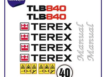 Naklejki koparko ładowarka TEREX TLB840 nalepki kpl koparka oklejenie