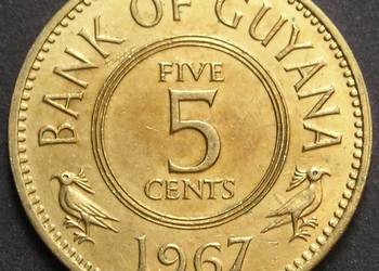GUJANA 5 CENTÓW 1967 - STAN 2