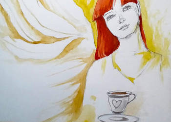 "ANIOŁ SPOKOJU" akwarela artystki Adriany Laube - portret