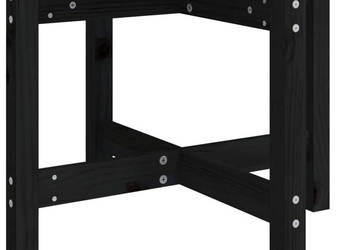 Stolik kawowy czarny Ø 625x45 cm lite drewno sosnowe WM-822306
