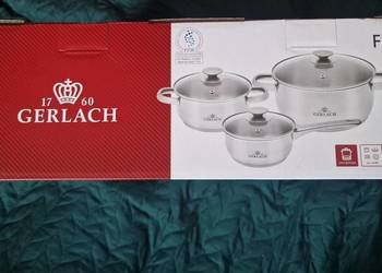 NOWY nowy zestaw garnków GERLACH model FIRST, 6 elementów, miarka,2szt