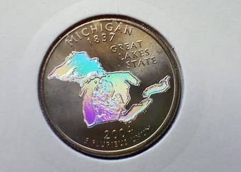 Stare monety 1/4 dolar 2004 Michigan USA hologram
