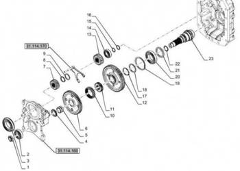 New Holland T6070 T7230 Koło zębate napędowe 65t 87600398