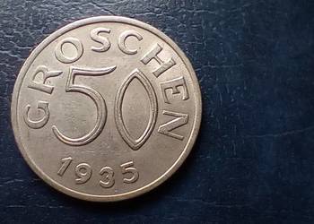 Stare monety 50 groszy 1935 Austria