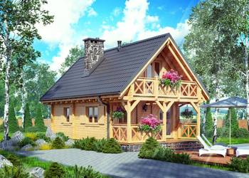 DREWNIANY DOMEK CAŁOROCZNY DAWID 63 +15 M2