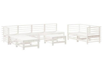 9-cz. zestaw mebli barowych do ogrodu biały drewno sosnowe WM-3186299