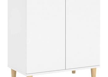vidaXL Szafka z drewnianymi nóżkami, biała 60x35x70 cm(SKU:806067)