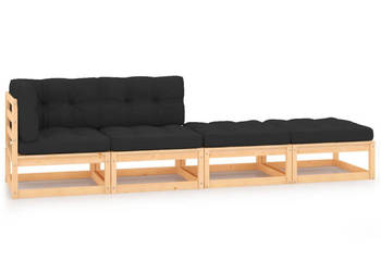 4-cz. zestaw mebli ogrodowych z poduszkami lite drewno sosnowe WM-3083772