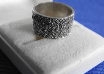 Ciekawy pierścionek/obrączka srebro 925