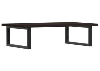 Półka ścienna pod umywalkę stal i lite drewno dębowe WM-3302621