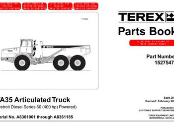 Terex TA35, TA35G7, G7OCDB, katalog części wozidło