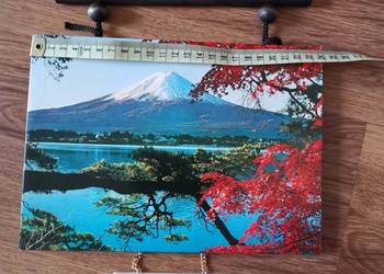 Kolekcjonerski obrazek z widokiem na górę Fiji Fudżi Japonia