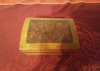 Szkatułka PRL z ptaszkami