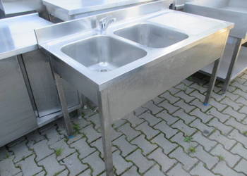Zlew Gastronomiczny 2 komorowy z ociekaczem 140/70/80