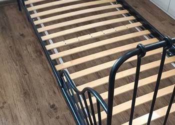 Łóżko Minnen 17467 Ikea czarne że stelażem 80x200 Rośnie razem z dzieckiem