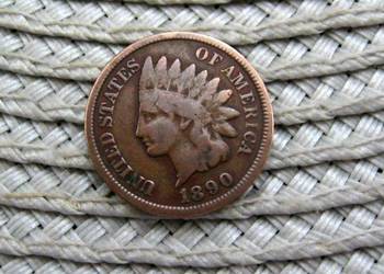 USA 1 Cent 1890r - Głowa Indianina