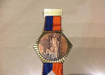 Stary Medal Św.Bernhard Bernard z Psem Sygnowany