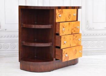 Komoda Regał Styl Art Deco - Szafka 4 Szuflady + Półki - Pomocnik - Vintage