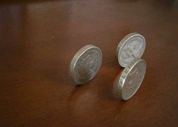 Monety Elizabeth One Pound - Funt Brytyjski - destrukt.