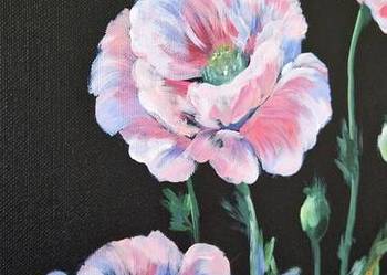 Obraz ręcznie malowany. "Maki" 30x40cm