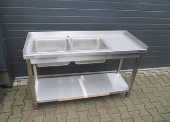 Zlew Gastronomiczny 2 Komorowy Z Półką 137/54/85 NOWY