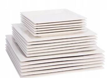 Zestaw talerzy 18 elementów kwadratowe Nowe