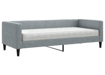 Sofa z materacem do spania jasnoszara tkanina 80x200 cm WM-3196555