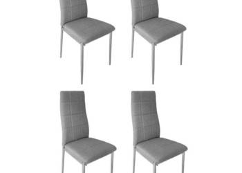 Zestaw 4 krzeseł tapicerowane pikowane do jadalni i salonu 4 sztuki szare