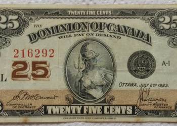 Banknot 25 Centów Canada 1923 -RRR