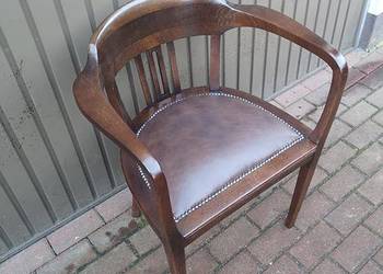 Stary Fotel Krzesło Dębowy Gabinetowy Secesja Antyk Po Renowacji.