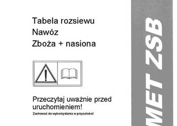 Tabele wysiewu Rauch ZS ZSB  900