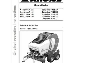 Krone Comprima F125 F155 V150 V180 F125XC F155XC instrukcja